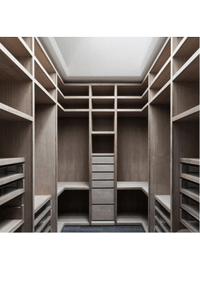 П-образная гардеробная комната в классическом стиле Армавир