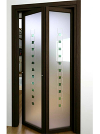Складные двери гармошка с матовым стеклом Армавир